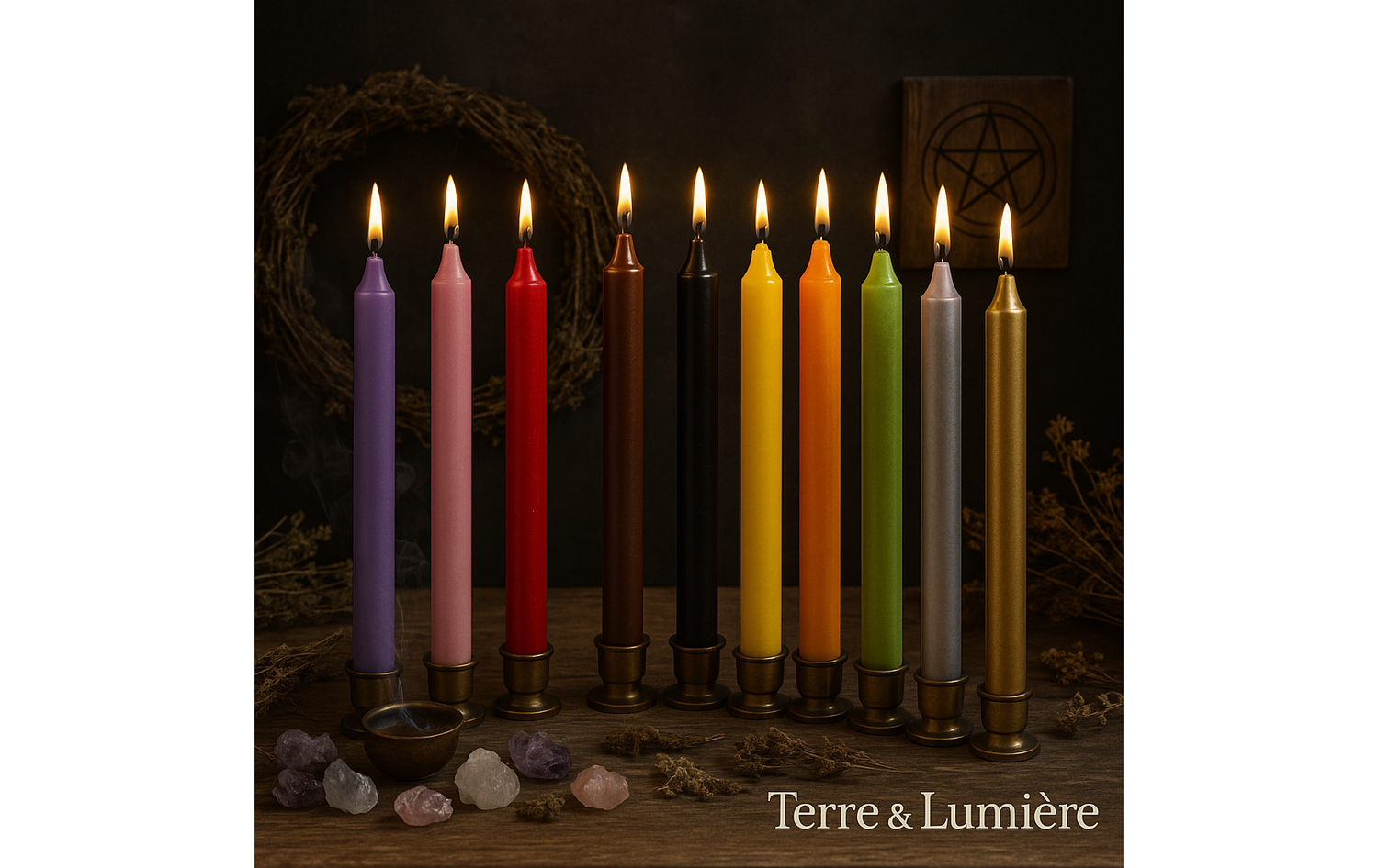Bougies de Rituels – Teintées dans la Masse