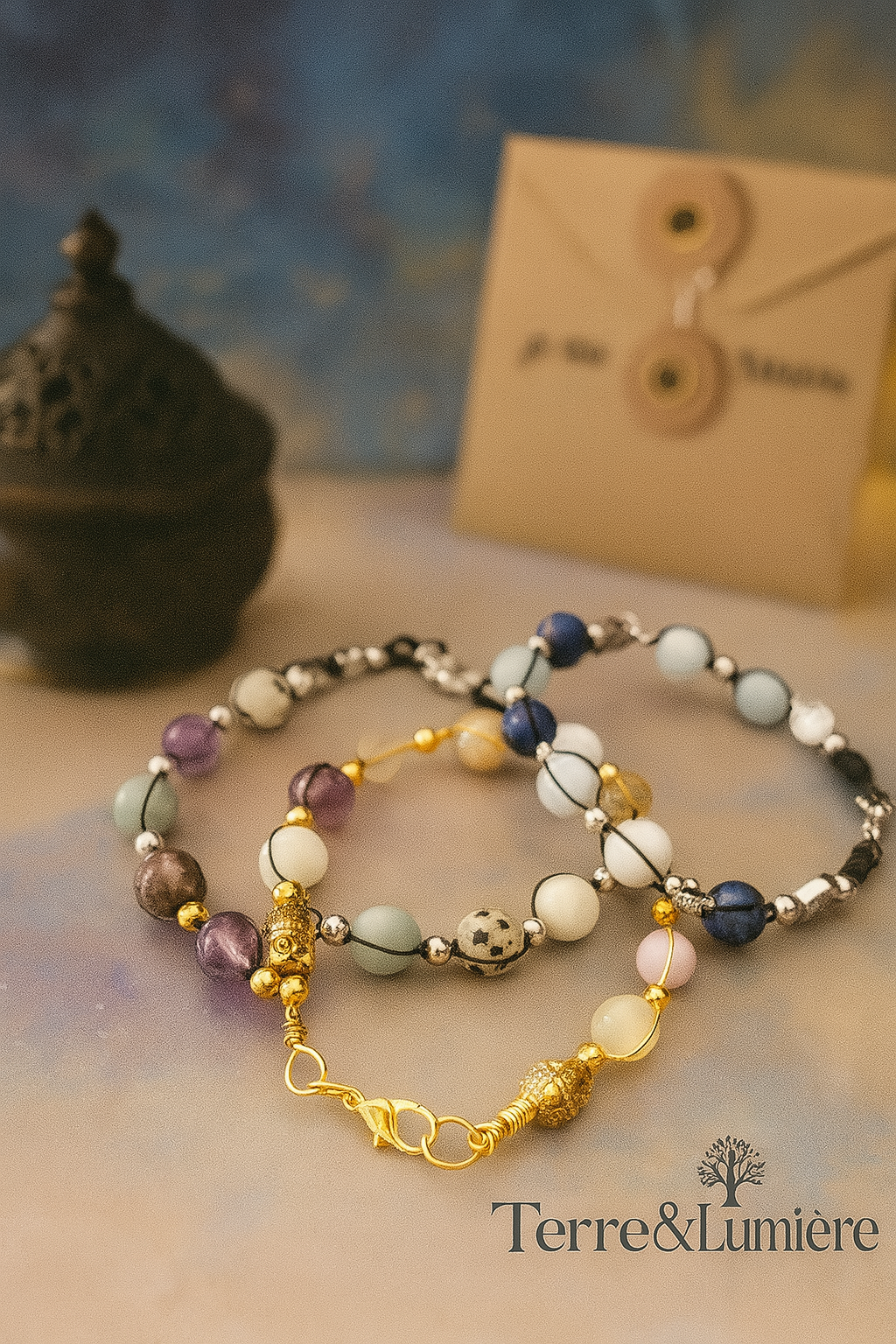 Bracelet Métal "Coeur Minéral"