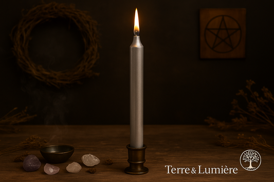 Bougie de Rituel Argentée