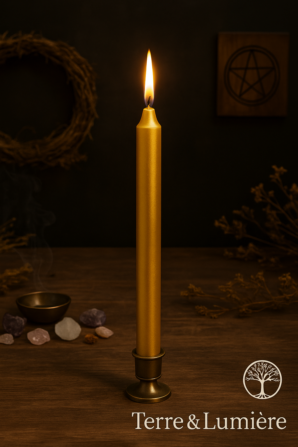 Bougie de Rituel Dorée