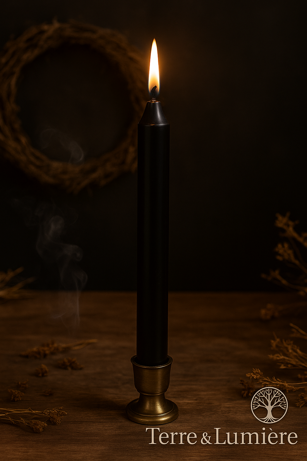 Bougie de Rituel Noire - Ancrage et Purificationn